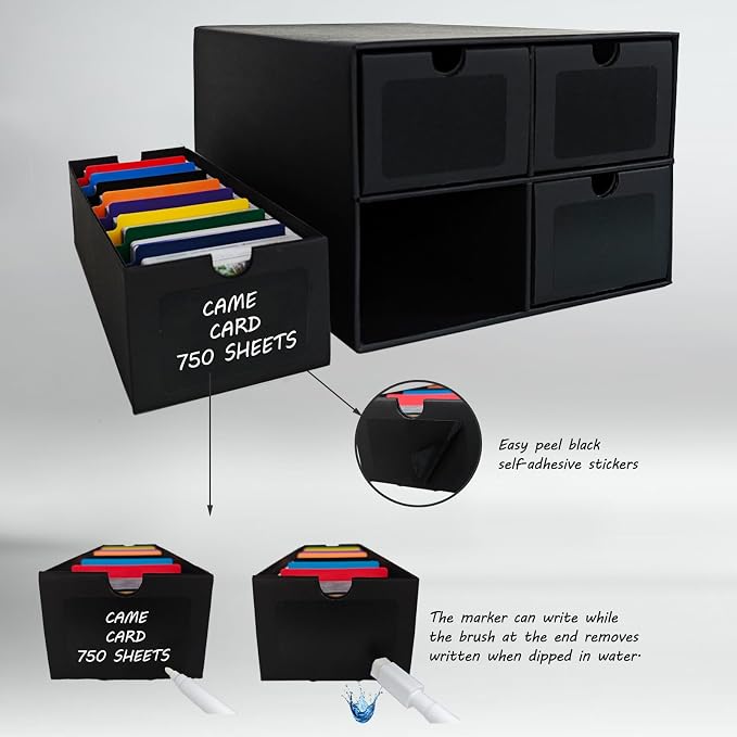 4 Sets Trading Card Storage Boxes, Includes 16-750 CT Boxes & 64 Dividers - Image 6