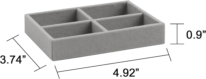 Frebeauty Small Jewelry Tray Set, Stackable Velvet Jewelry Organizer Tray - Image 3