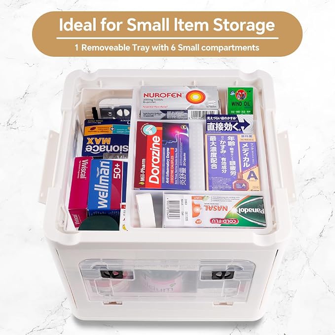 DOUKE 22qt Medicine Organizer Storage Box – Plastic First Aid Box Empty - Image 5
