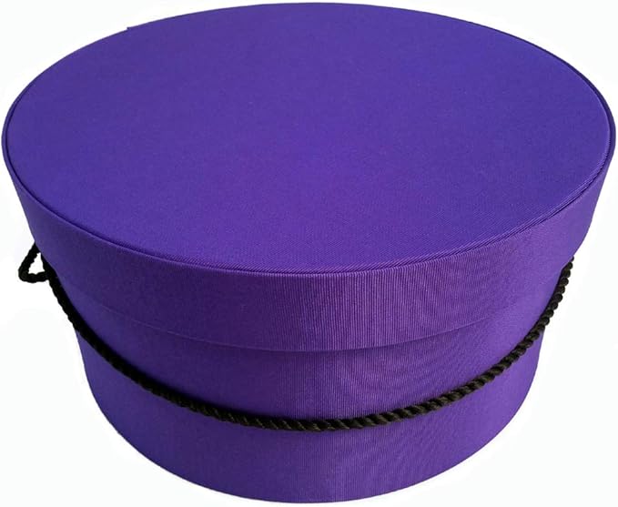 Sarah's Hat Boxes Classic Dark Purple Hat Box – 14.75" x 7.5" Handmade in USA – - Image 4