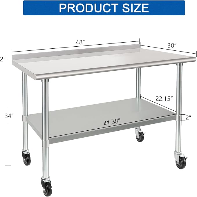 HARDURA Stainless Steel Table 30 x 48 Inches - Image 3
