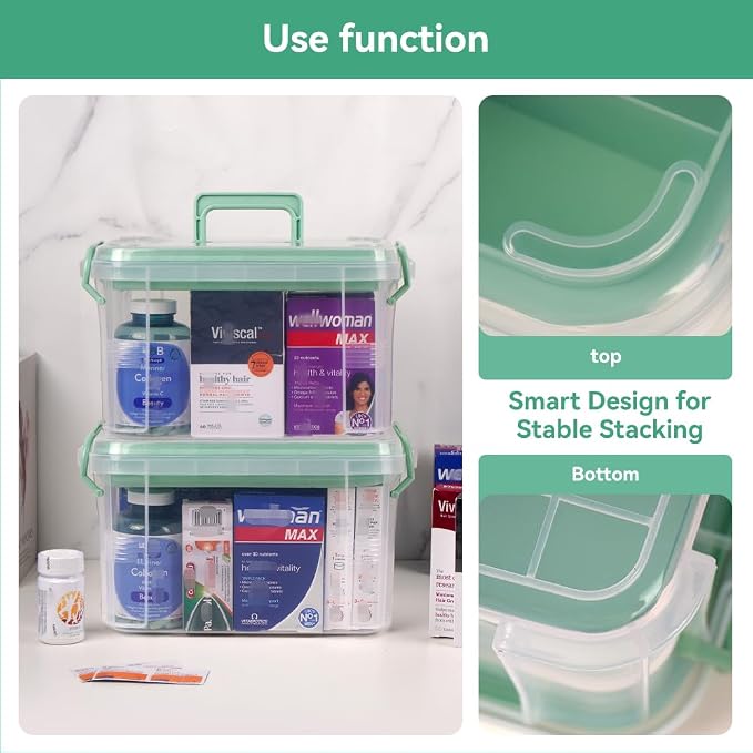 DOUKE 15qt Clear Medicine Organizer Storage Box - Image 6