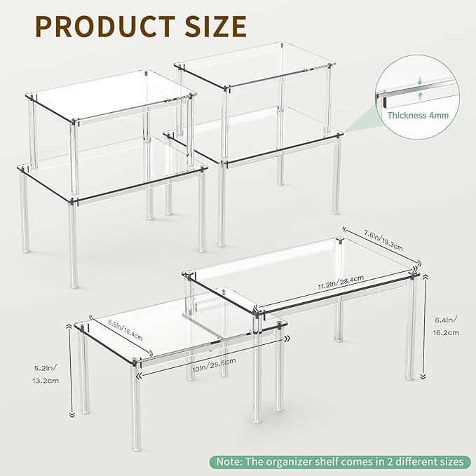 4Pack Acrylic Cabinet Organizer, Spice Rack Organizer - Image 2