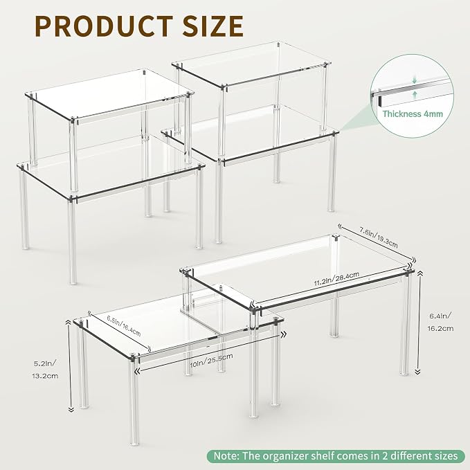 2Pack Acrylic Cabinet Organizer, Spice Rack Organizer - Image 2