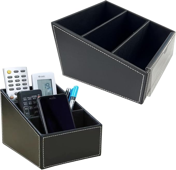 AgentMoon 2-piece Set Remote Control Holder, 3-Compartment Gradient Desk - Image 4