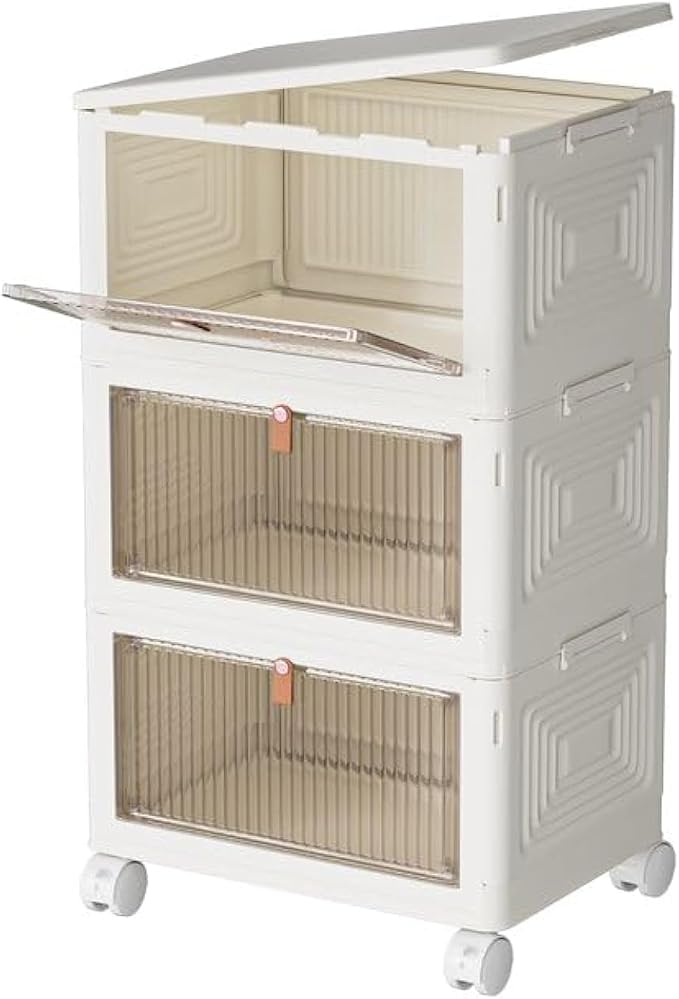 23Qt Plastic Storage Bins with Lids 3 Tier, Stackable by YFXCVSL