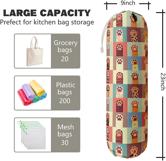 Cat Pattern Grocery Bags Holder Organizer - Image 2