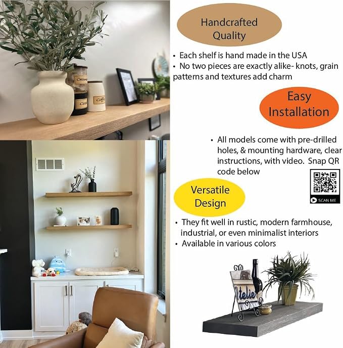 joelsantiques 42 Inch Wooden Floating Shelves - Image 7