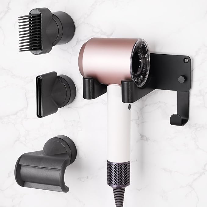 Dyson Hair Dryer Holder, Wall Mounted Aluminum Alloy Hair Dryer Wall Mount - Image 7
