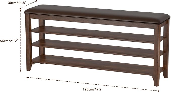 Shoe Bench Storage Rubberwood - Image 2
