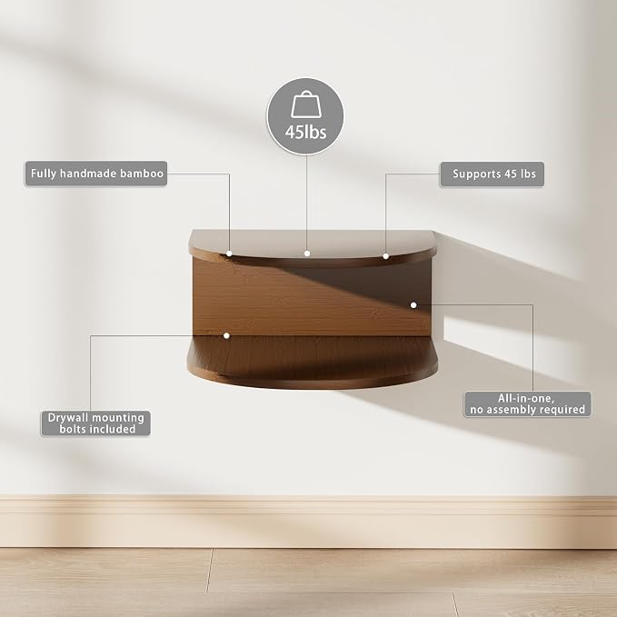 Bamboo Floating Nightstand - Image 4