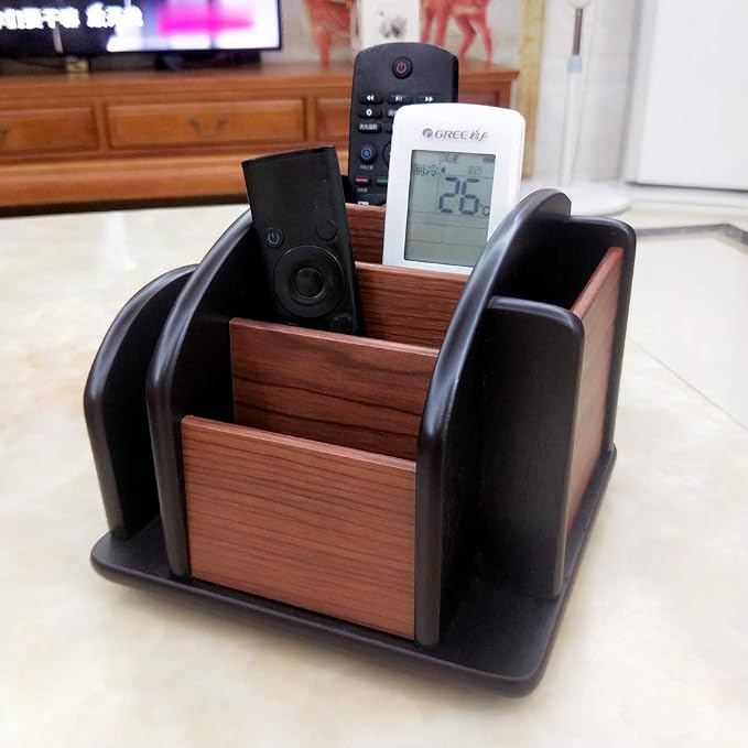Revolving Remote control caddy, Wooden pen holder - Image 2