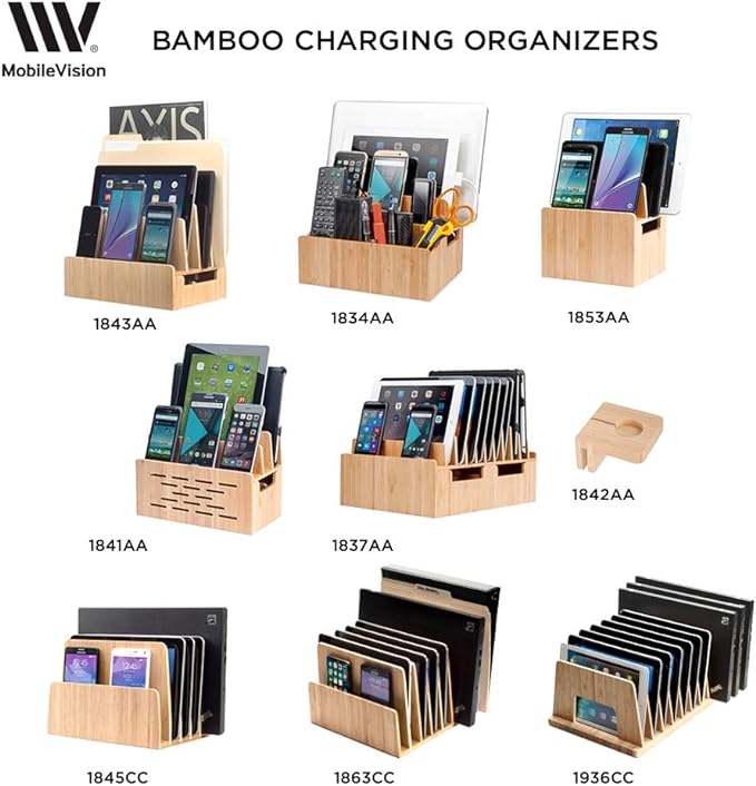 MobileVision Bamboo 10-Port Charging Station & Docking Organizer - Image 6