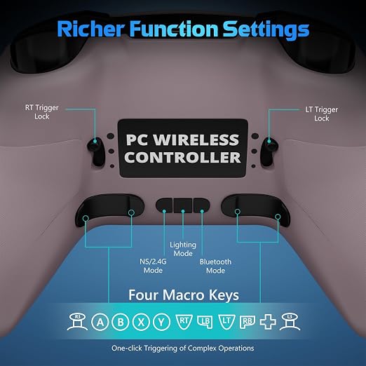 Wireless PC Controller with Hall Effect Joysticks & Triggers, 1000Hz Polling - Image 5