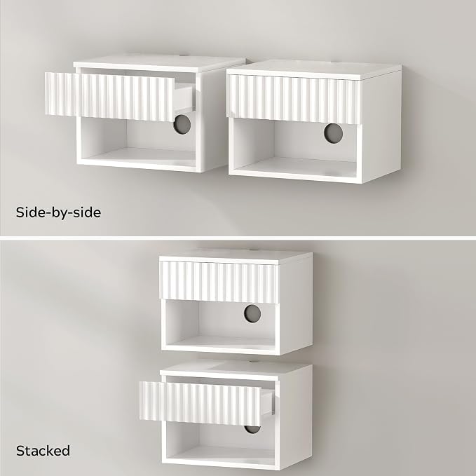 Fluted Floating Nightstand Set of 2 - Image 6