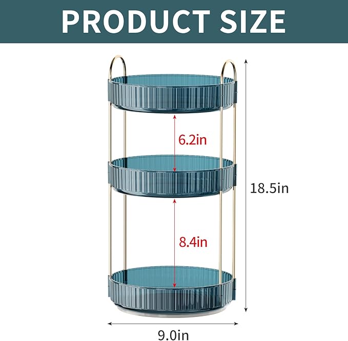 360° Rotating Makeup Organizer, Bathroom Organizers and Storage Holder Rack - Image 2
