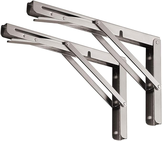 YUMORE Folding Shelf Brackets 20", Max Load: 330lb Heavy Duty Stainless Steel by YUMORE