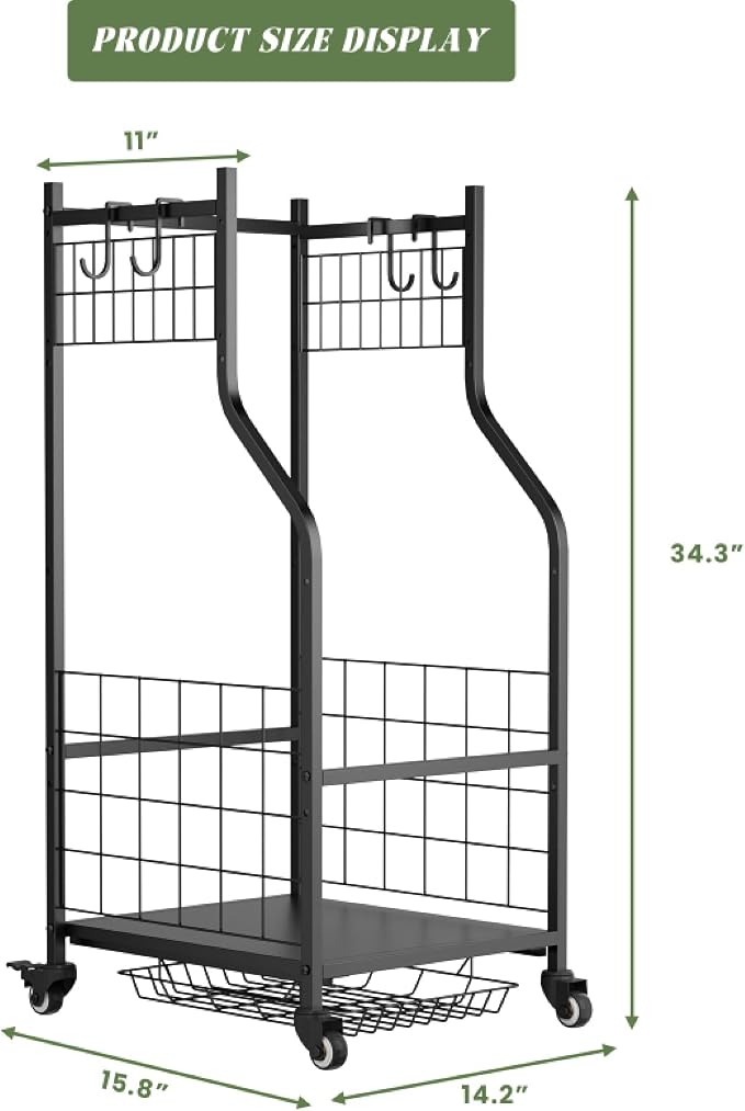 Golf Organizer for Garage, 3 Bag Golf Bag Holder Stand - Image 4