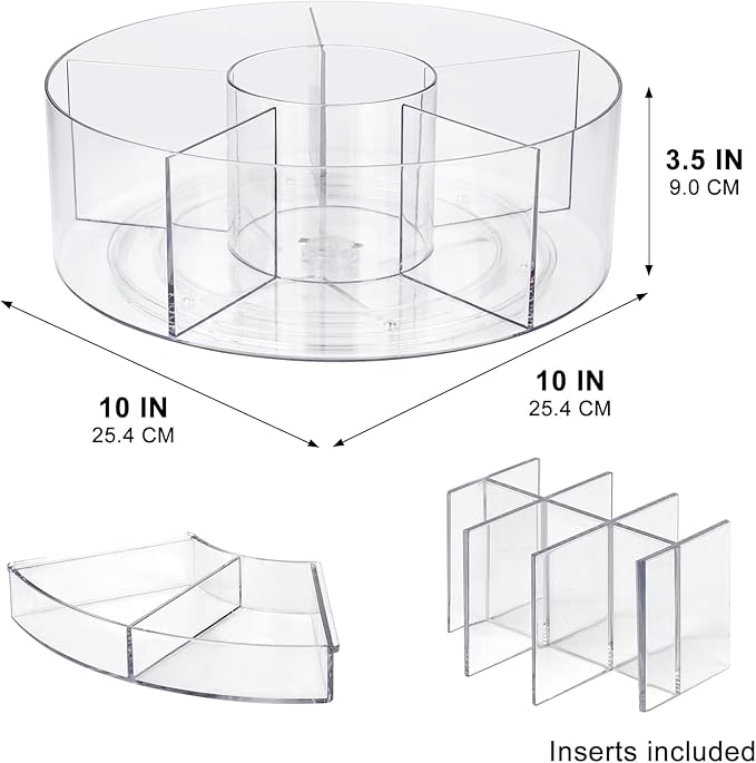 360° Rotating Makeup Organizer, Bathroom Counter, Spinning Cosmetic Storage - Image 2
