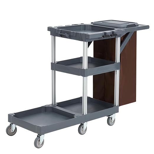 Commercial Traditional Janitorial 3-Shelf Cleaning Cart on Wheels by Unknown