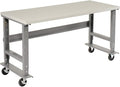 Global Industrial Mobile Adjustable Height Workbench, Plastic Laminate Square by GlobalIndustrial