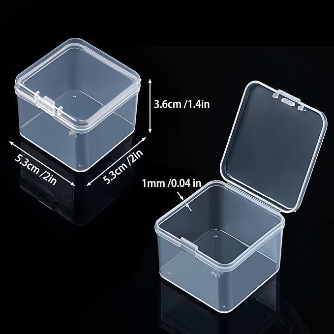 48 Packs Clear Small Plastic Containers Transparent Storage Box - Image 2
