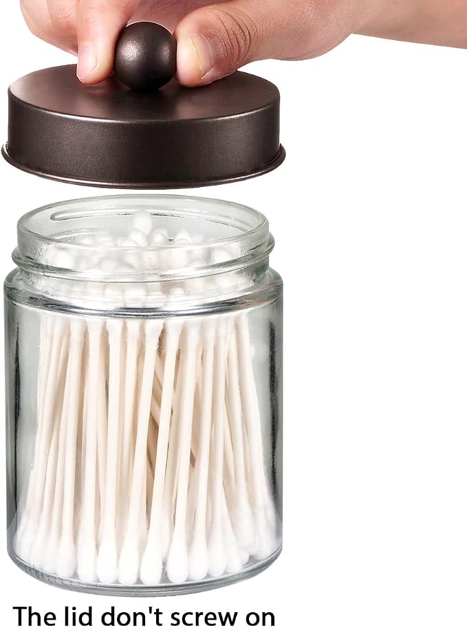 Amolliar 6Pc Apothecary Jars Bathroom Vanity Organizer- Rustic Farmhouse Decor - Image 4