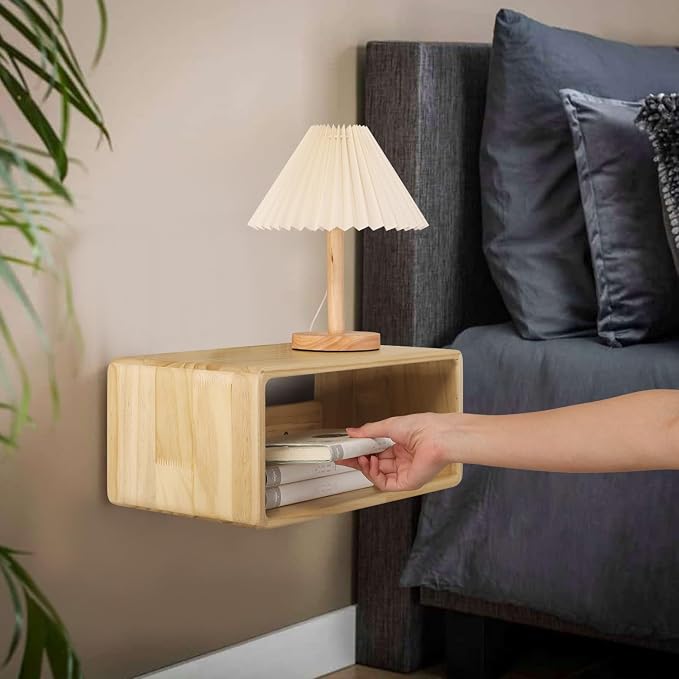 Floating Bedside Table, Wall Mounted Nightstand，Wood Bedside Shelf, Floating - Image 6