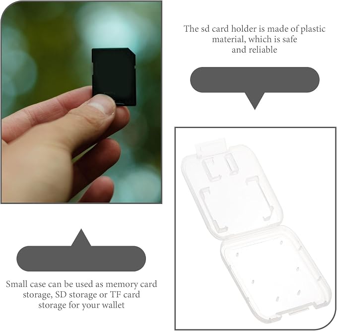 GALPADA 24pcs 24pcs Transparent Memory Card Storage Organizer Case - Image 4