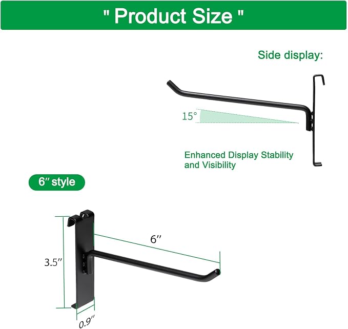 Gridwall Hooks 6 Inch, 100 Pack Grid Wall Hooks, Grid Panel Hooks and Hangers - Image 2