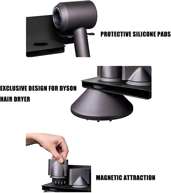Hair Dryer Wall Mount Holder Compatible - Image 3