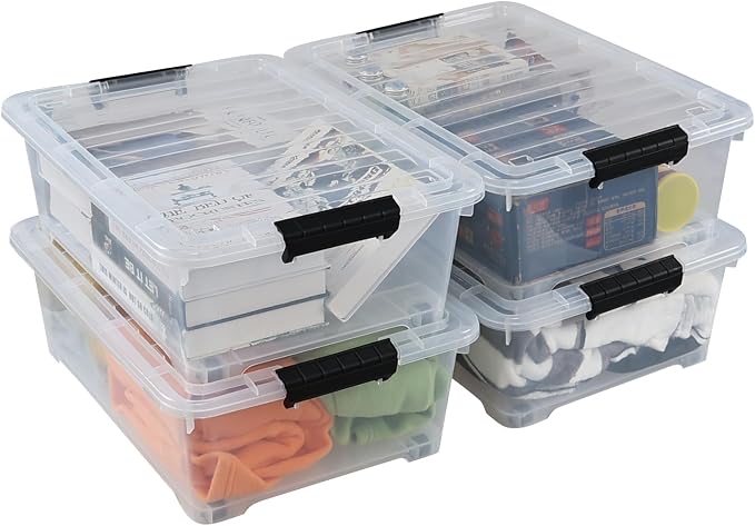 Saedy 20 L Clear Under Bed Storage Bins - Image 3