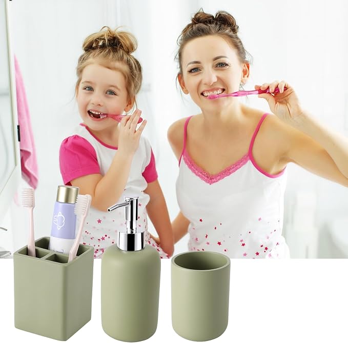 Resin 6 Pcs Green Bathroom Set Complete - Image 4
