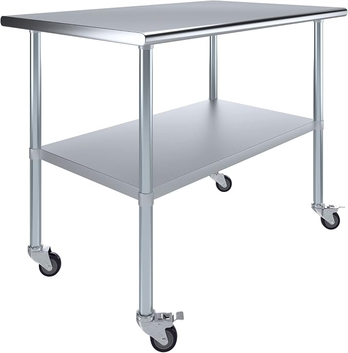 AmGood 48" Long x 30" Deep Stainless Steel Table by AmGood