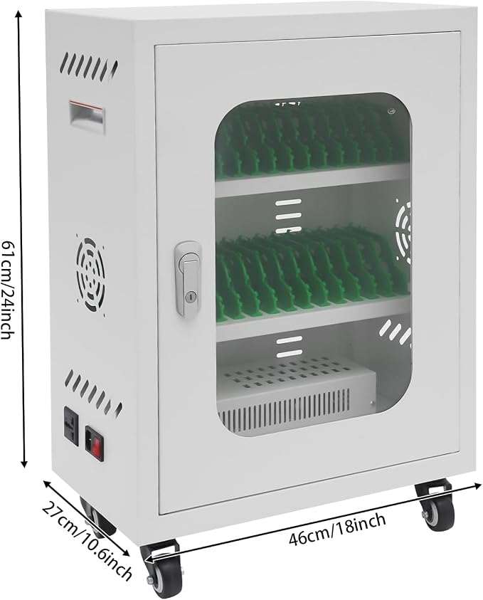 30 Slots Cell Phones Charging Station, Rechargeable Cellphone Locker Storage - Image 3