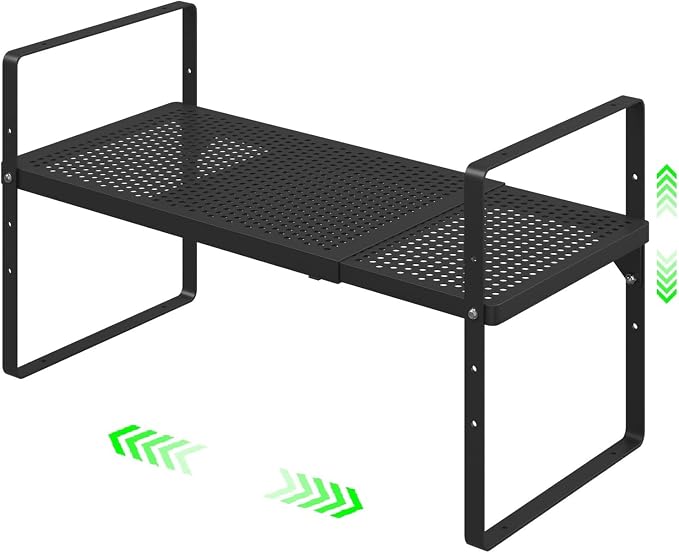 Expandable Cabinet Organizer Shelf, Stackable Shelf Riser by SOFRON