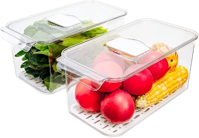 Large Lettuce Keeper Crisper, Vegetable Salad Storage Containers - Image 2