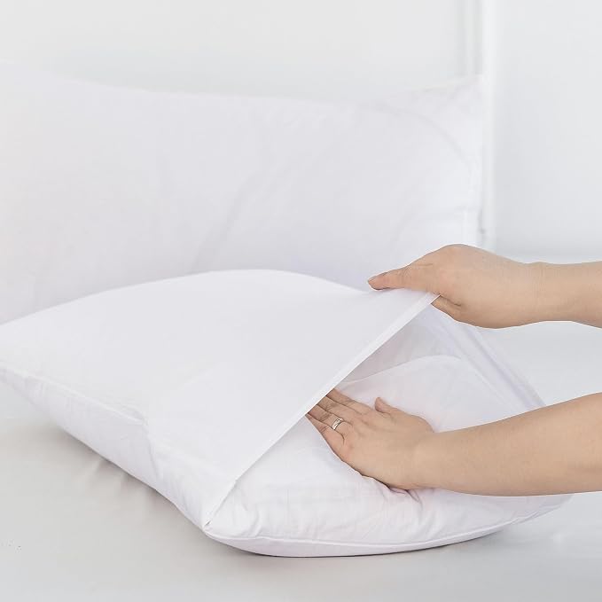MooMee Bedding Pillowcases Pack of 4 100% Washed Cotton Linen Like Textured - Image 4