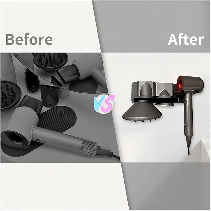 Hair Dryer Wall Mount Holder Compatible - Image 5