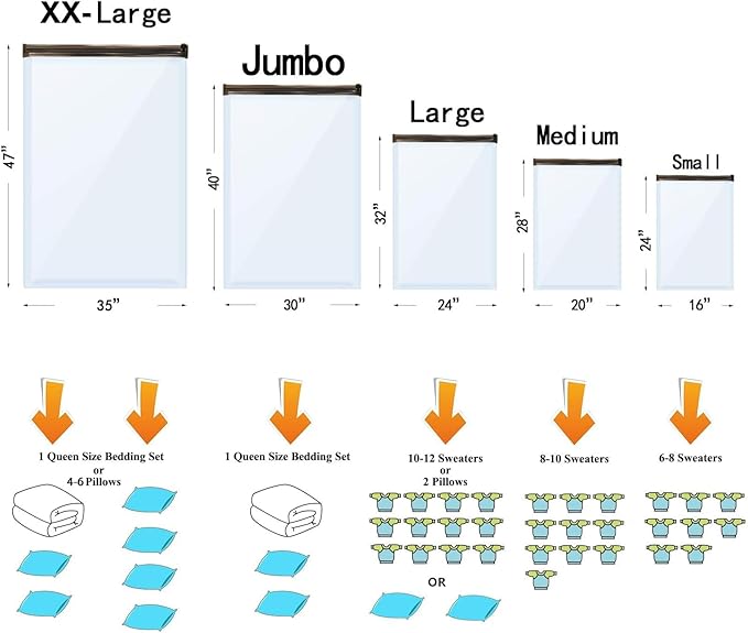 10 Medium Vacuum Storage Bags, Space Saver Sealer Compression Bags - Image 3