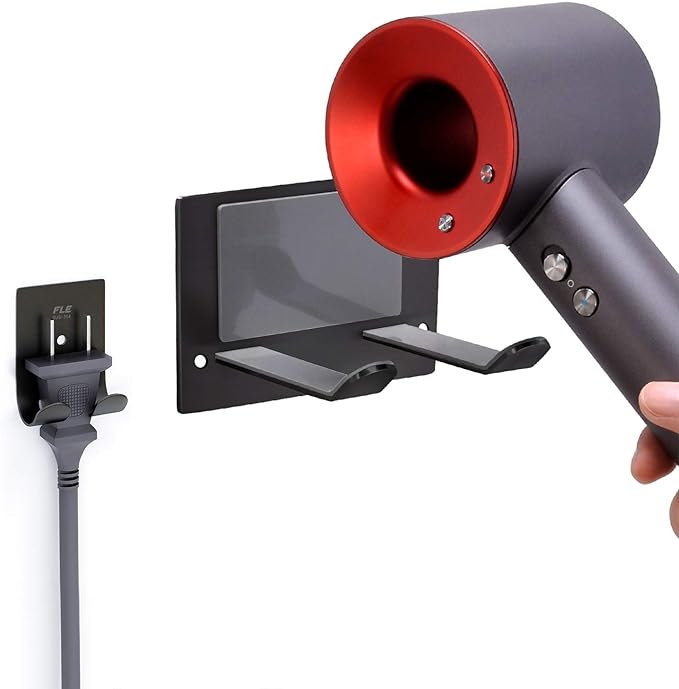FLE Hair Dryer Holder Wall Mounted Self Adhesive, Hair Blow Dryer Rack by FLE
