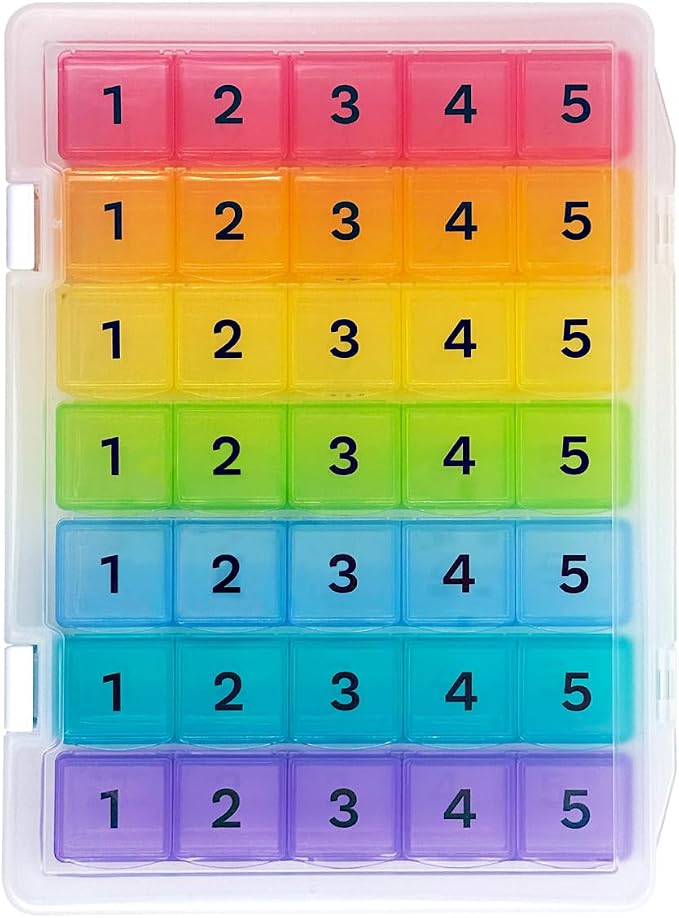 5 Times a Day Weekly Pill Box Organizer Case, Secure 7 Day Pillbox - Image 8