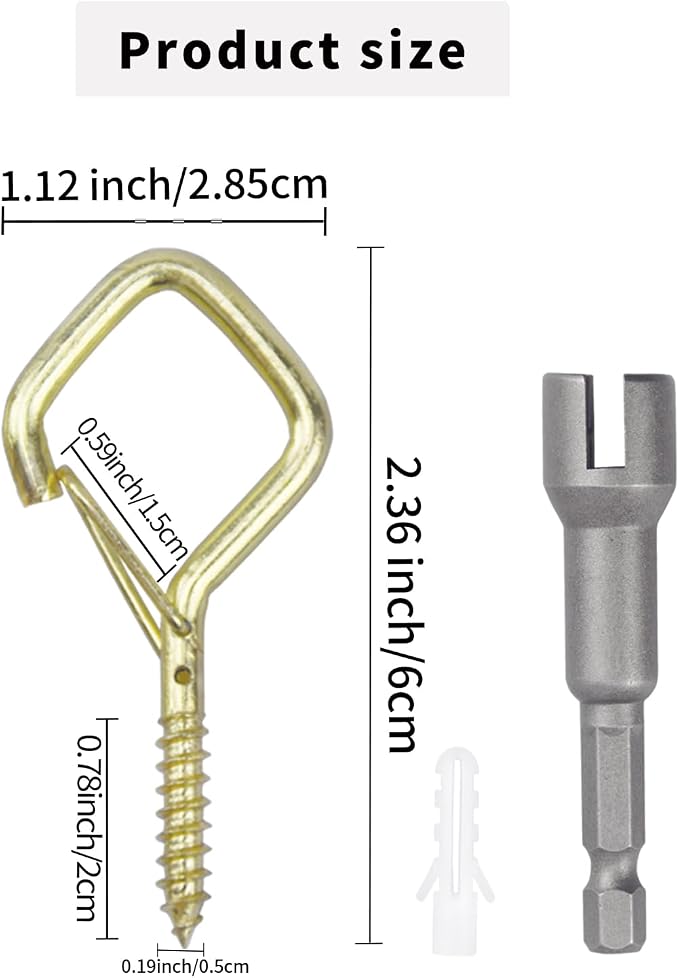 50 PCS Gold Eye Screw Hooks for Hanging Heavy Duty - Image 2