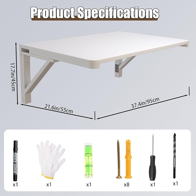 MM MELISEN Wall Mounted Folding Table - Image 3