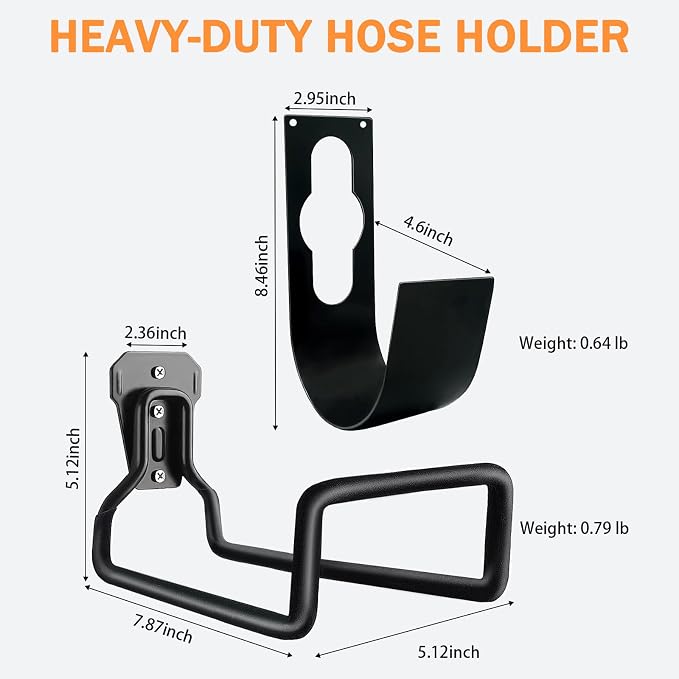 WaterHose Holder, 2 Pack Heavy Duty Wall Mount, Metal Hose Reel, Sturdy Hose - Image 6