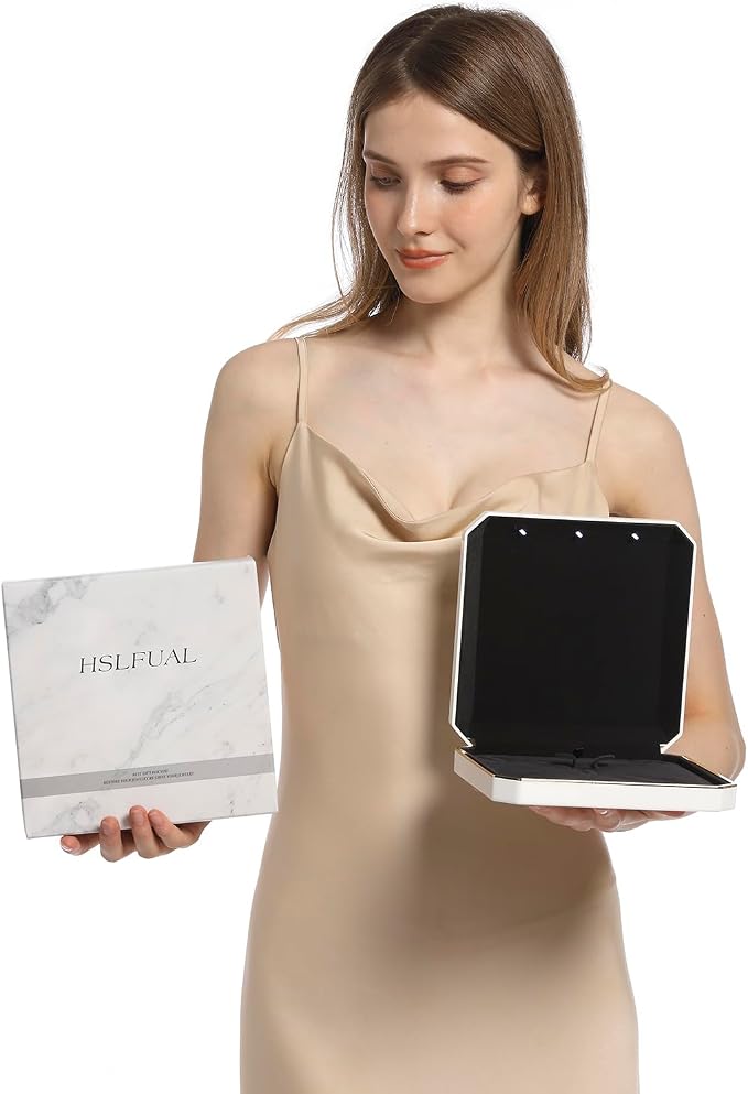 HSLFUAI Necklace Box with Led, Jewelry Box - Image 2