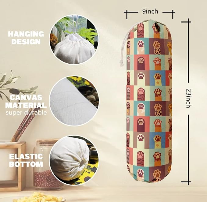 Cat Pattern Grocery Bags Holder Organizer - Image 3
