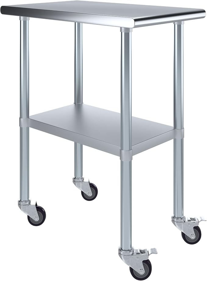 AmGood 30" x 18" Stainless Steel Work Table by AmGood