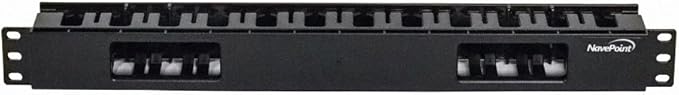 Navepoint 1U Horizontal 19-Inch Rack Mount Cable Management Raceway Duct Panel - Image 2