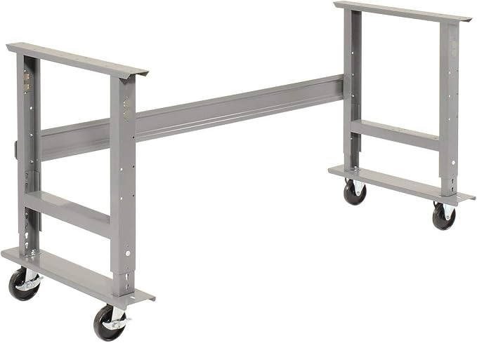 Global Industrial Mobile Adjustable Height C-Channel Leg Workbench, Maple - Image 2